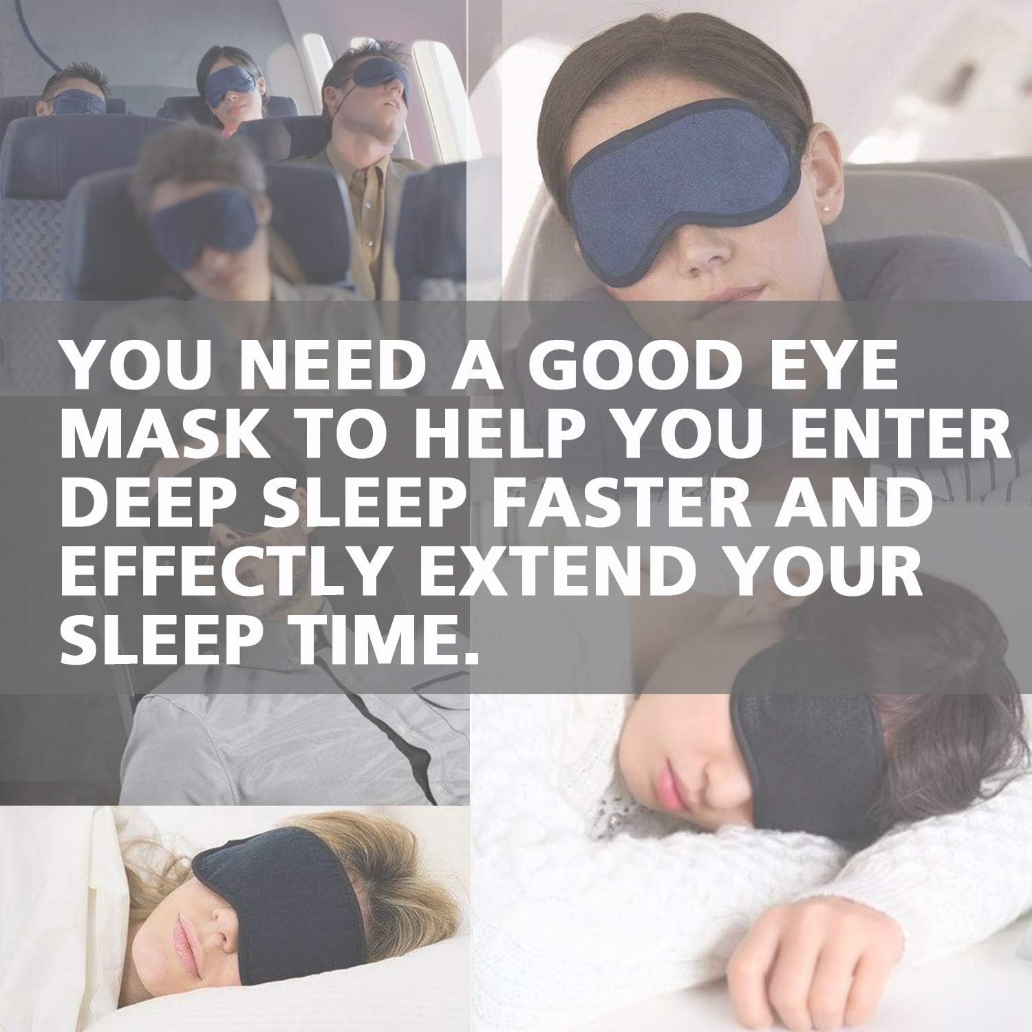 Silk Sleeping Mask for Women and Men, 2Pack Sleep Mask with Ear Plugs, Adjustable Eye Mask Patches Comfortable Blindfold for Travel, Shift Work, Night Sleeping, Nap(Black+Grey): Health & Personal Care