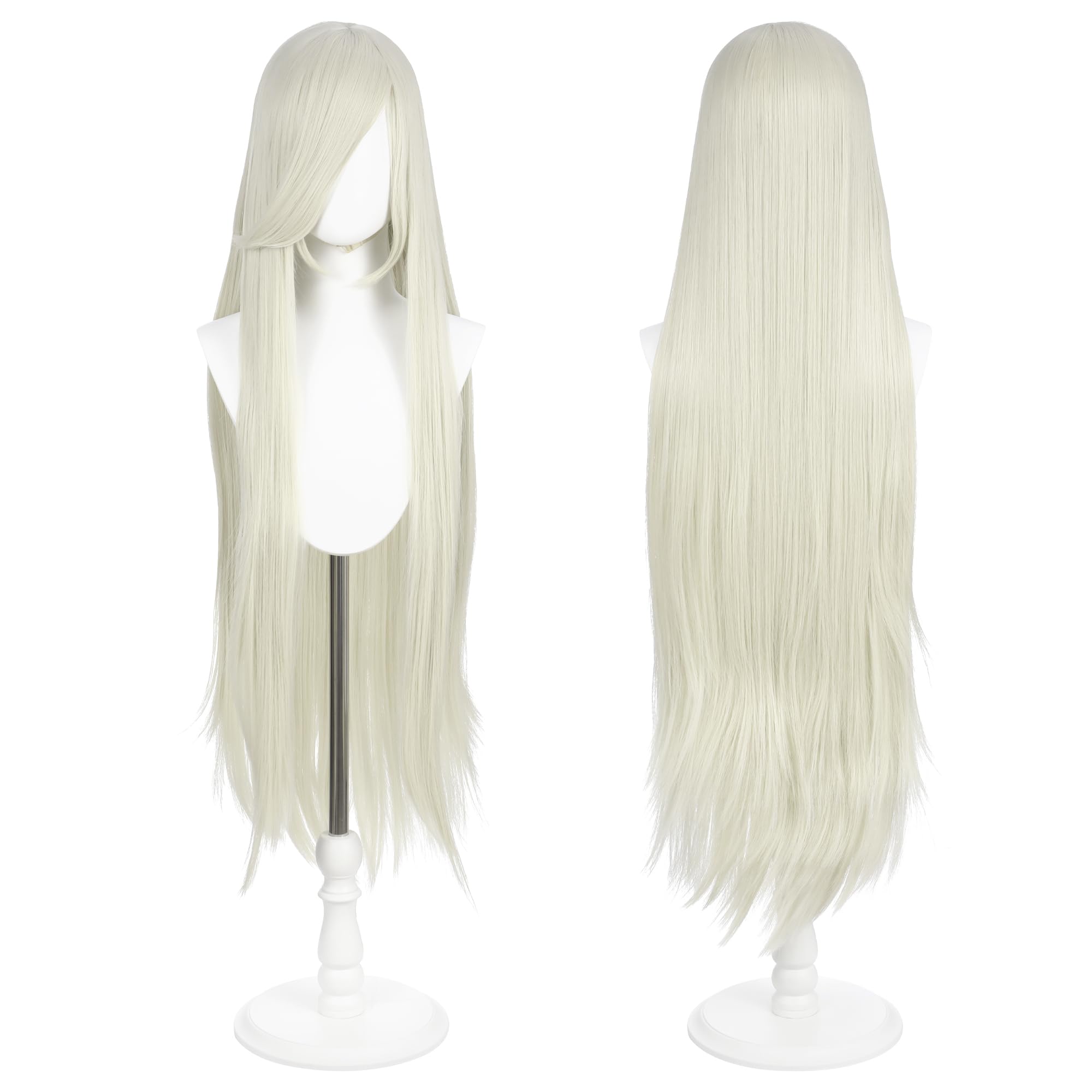 Photo 1 of 100cm / 40inch Universal Anime Costume Wig with 2 Hair Caps for Cosplay, Halloween & Themed Parties (Beige)