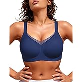 Vertvie Wireless Bras for Women No Underwire Supportive Mesh Crossover Bra Seamless Push Up Full Coverage Everyday Bralettes