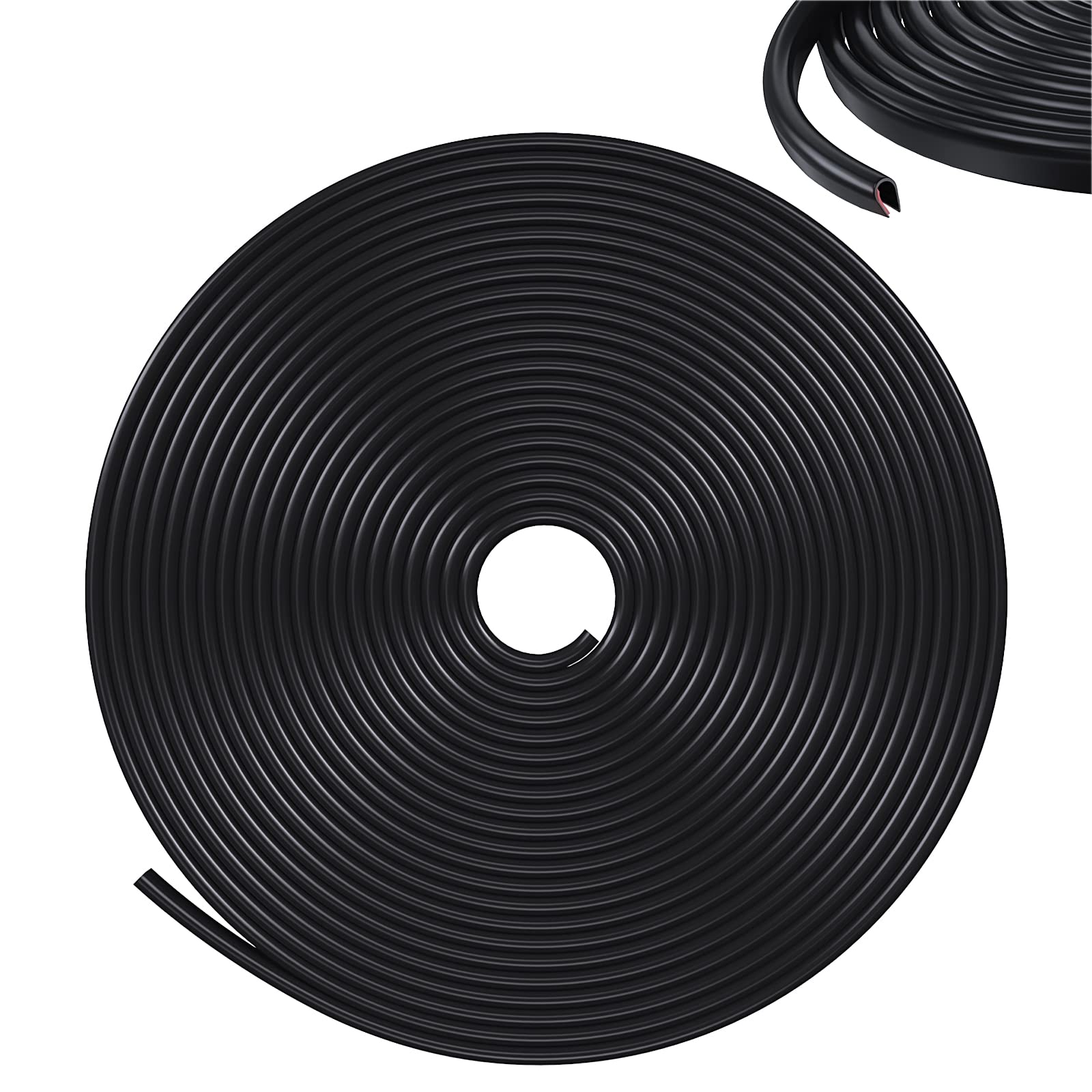 Photo 1 of 32Ft(10M) Door Edge Guards Car Door Edge Guards U Shape Car Door Protector Rubber Seal Door Guard Internal Double Sided Tape (No Glue Required), Black