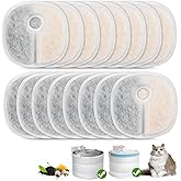 16 Pack Replacement Filters for E1/E1+ Pumpless Cat Water Fountain, Triple Layer Filtration System with Activated Carbon & Ion Exchange Resin, 1 Year Supply for 2L/67oz Pet Fountain