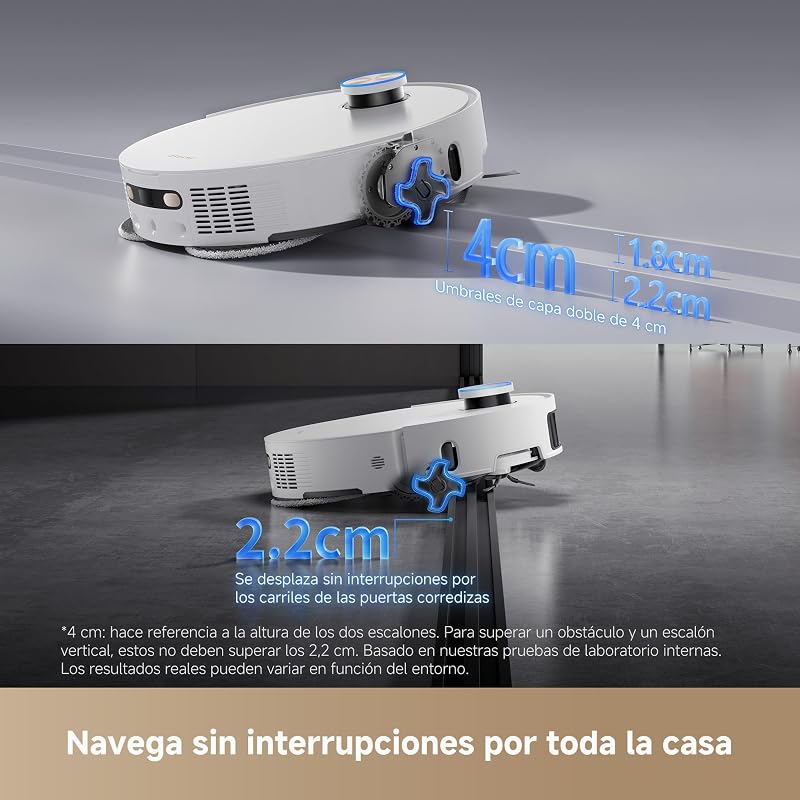 L50 Pro Ultra Robot Aspirador y Fregasuelos, 19500 Pa, Autolimpieza de la Mopa, Detección de Obstáculos Inteligente, Limpieza con Agua Caliente a 75°, Robot Aspitador con Cámara para Mascotas