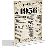 70th Birthday Decorations for Women Man Back In 1956 Acrylic Sign 70 Year Old Table Poster With Stand Party Supplies 1956 Birthday Decorations for Display Holder Table