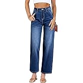 Astylish Women 2025 Wide Leg Jeans Cropped Jeans Stretchy High Waisted Baggy Loose Boyfriend Vintage Denim Pants