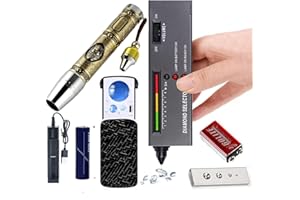 UVER Diamond Tester Pen, High Accuracy Jewelry Diamond Tester＋Expert Jade Appraisal Flashlight＋30X 60X 90X Illuminated Jewelers Magnifier,Professional Diamond Selector for Novice and Expert
