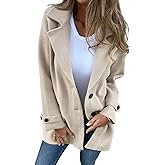 IDEALSANXUN Wool Pea Coats for Women Fall Winter Classic Mid Length Peacoat Trench Coat Blazer Jacket