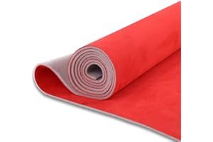 Kefly Red Suede Headliner Fabric 54" L × 60" W with Foam Backing, Auto Suede Roof Top Fabric, Automotive Interior Roof Replac