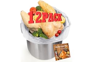 VENROTHY Turkey Brine Bag, Brining Bags for Turkey 30lb, 12 Pack, 30"×21", Turkey Bags for Brining Extra Large, 5 Gallon Bucket Liner Bags, Food Grade Marinating Bag, Food Storage Bags for Turkey, Chicken, Ham