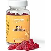 Feel Good Kids Probiotic Gummies – Gut Health & Immune Support – with DE111 Probiotic – Organic Strawberry Flavor – 60 Gummies for Children