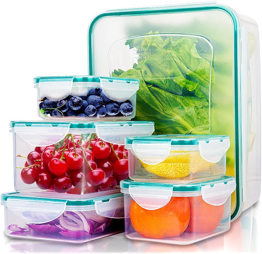 Food Containers with Lids Easy Snap Lock and BPA Free
