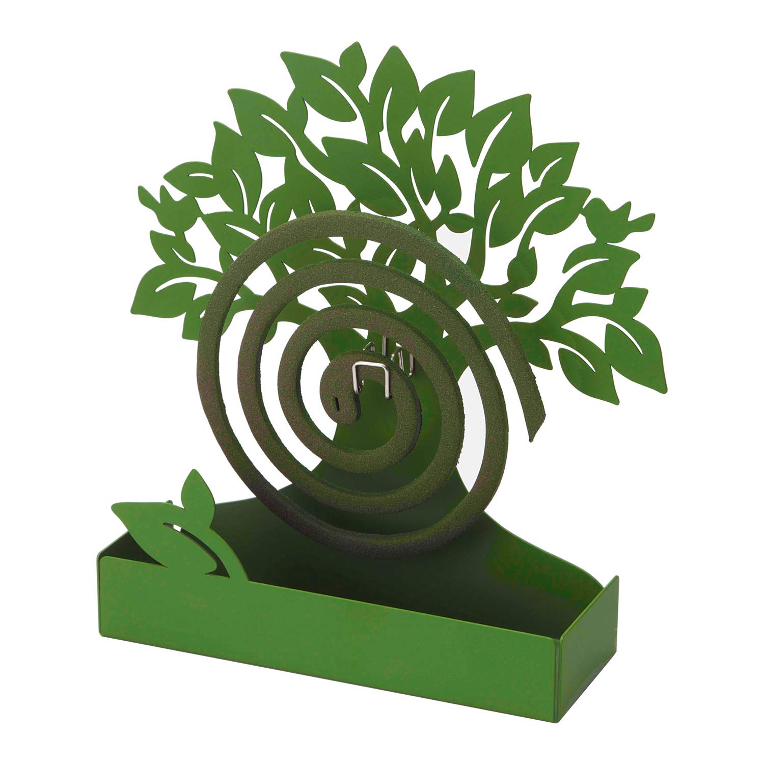 Incense Spiral Holder Mosquito Spiral Metal Green Tree Holder for Indoor and Outdoor Use 17 x 5 x 17.5 cm — image 1