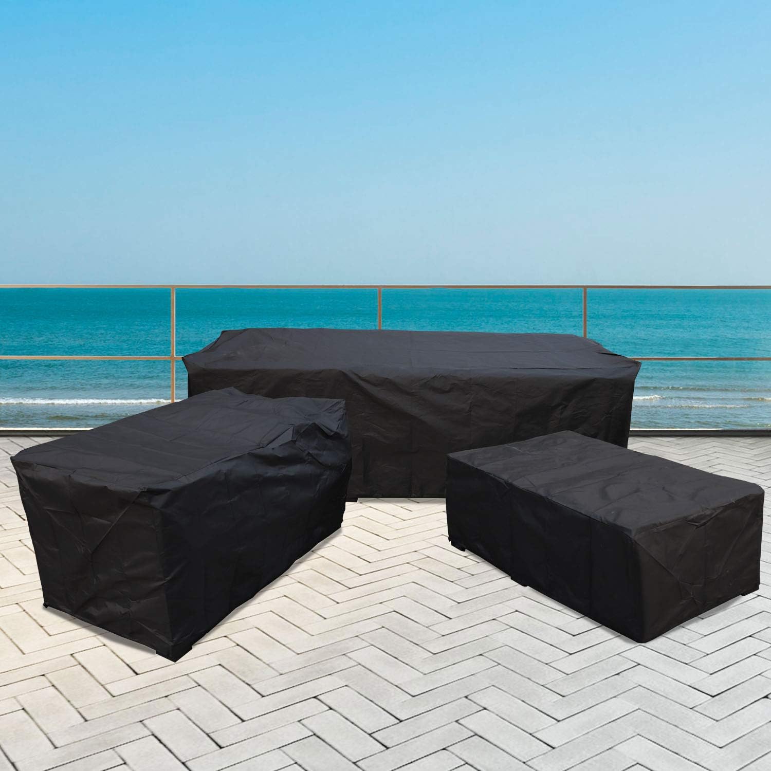 Rattaner Outdoor Wicker Sofa Set -5 Pice Patio PE Rattan Garden Sectional Conversation Cushioned Seat Couch Furniture Set Royal Blue Cushion: Garden & Outdoor