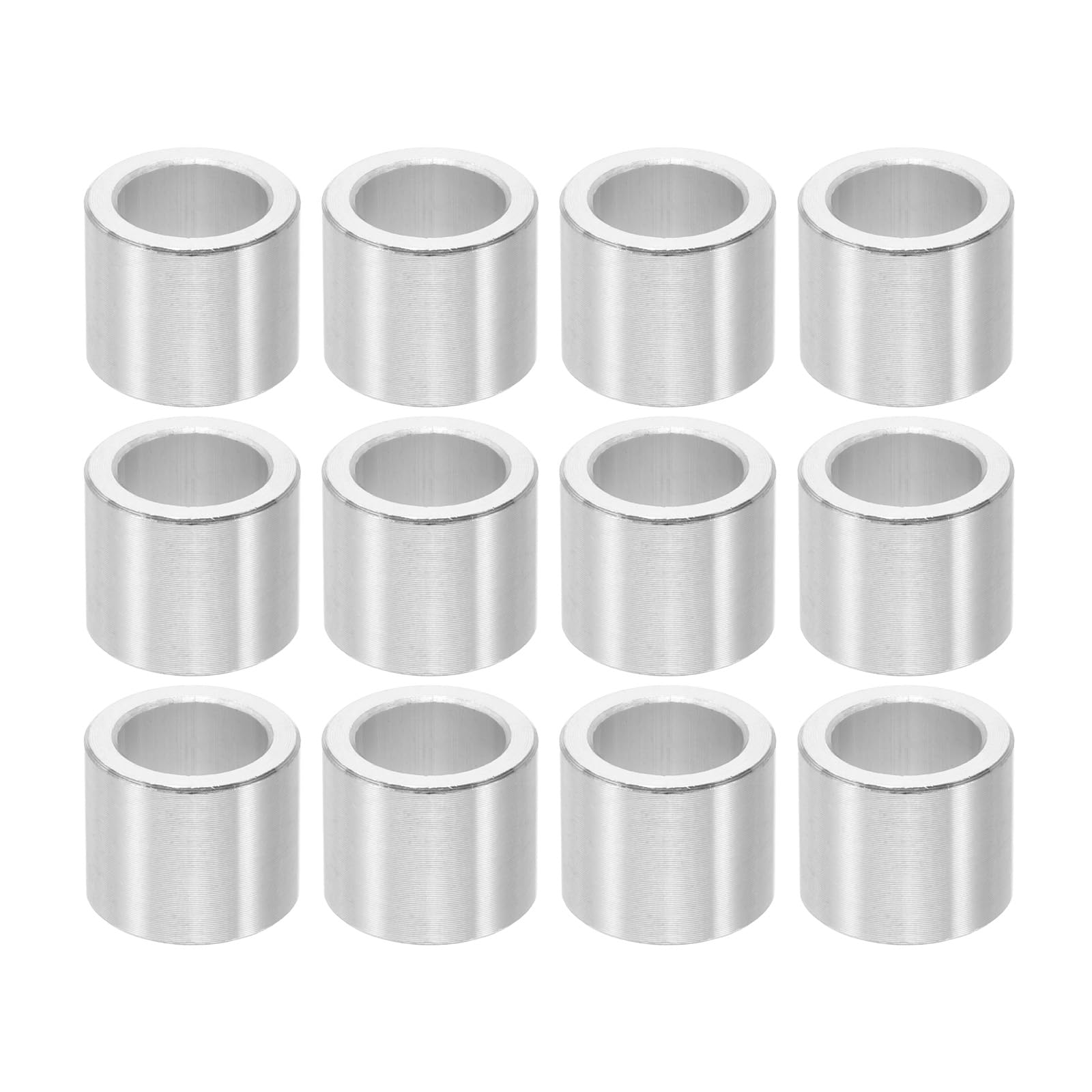 PATIKIL M8 Aluminum Spacers, 12 Pcs Metal Spacers Aluminum 8.2mm ID x 12mm OD x 10mm l Aluminum Spacer Screw Standoff Round for 5/16 or M8 Screw Bolts