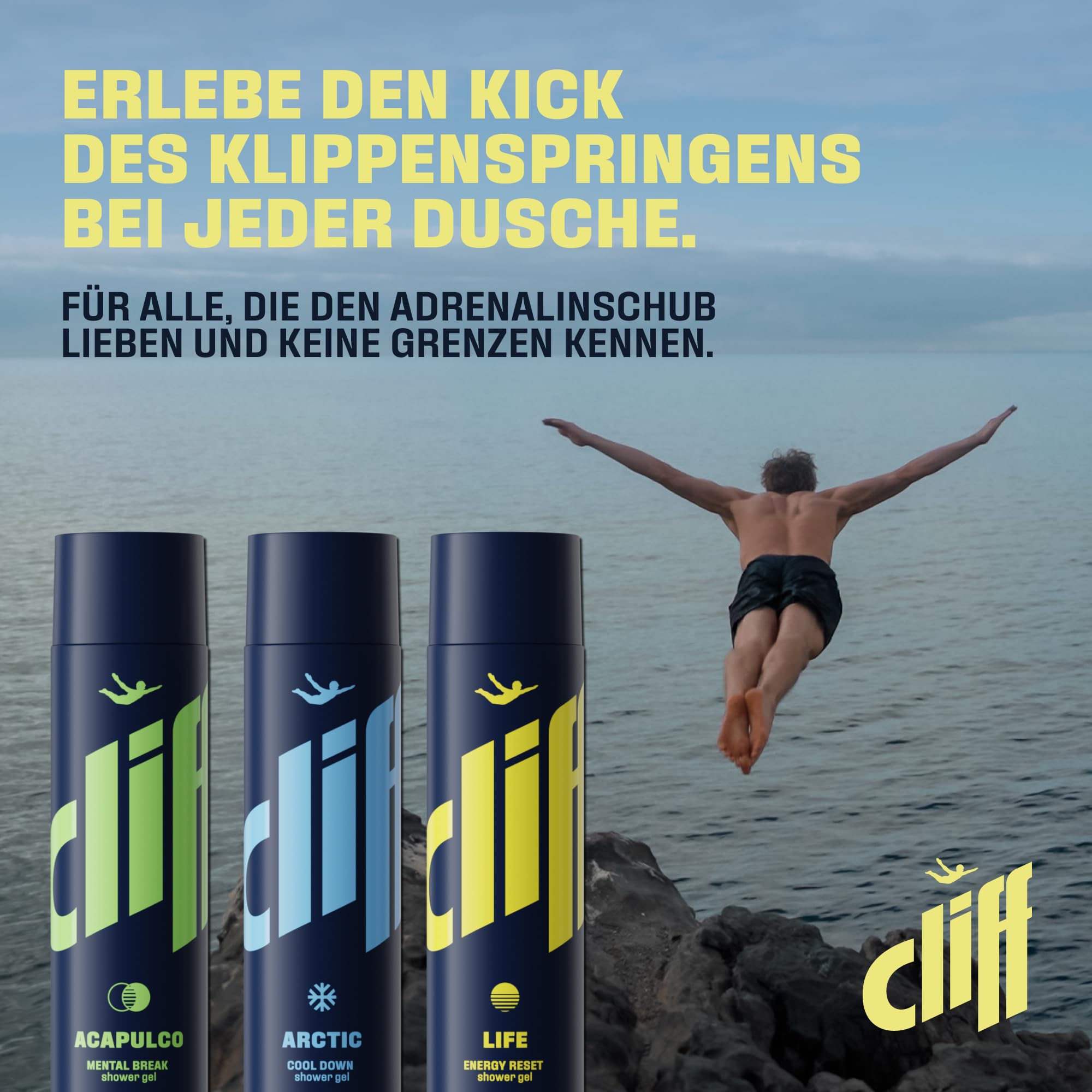Cliff Duschgel Artic – Cool Down Shower Gel für Herren mit Menthol & Blue Eucalyptus – für Männer Xtreme Cooling 250ml 6