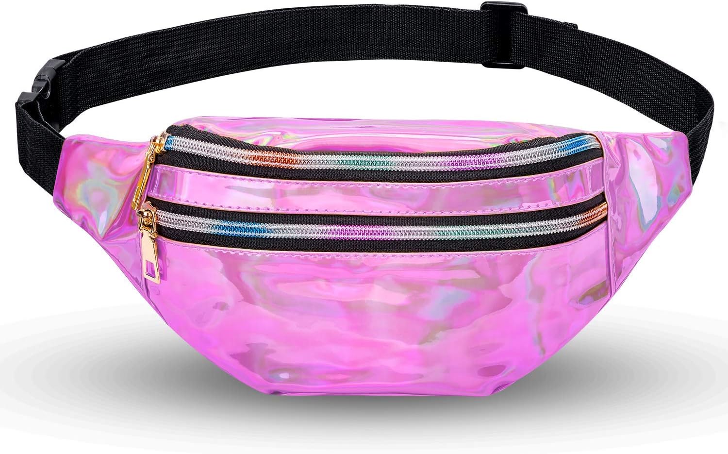 Waist Bag Fashion PU Leather for Women Man Metallic Shiny Bumbags Waterproof for Ladies Festival Fanny Pack Lightweight Hip Pouch Waist Travel Bag Belt Bags