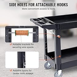 VEVOR Utility Service Cart, 2 Shelf 550LBS Heavy