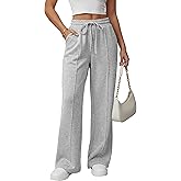 GRECERELLE Sweatpants Women Wide Leg High Waisted Baggy Pants Drawstring Workout Active Joggers Lounge Pants