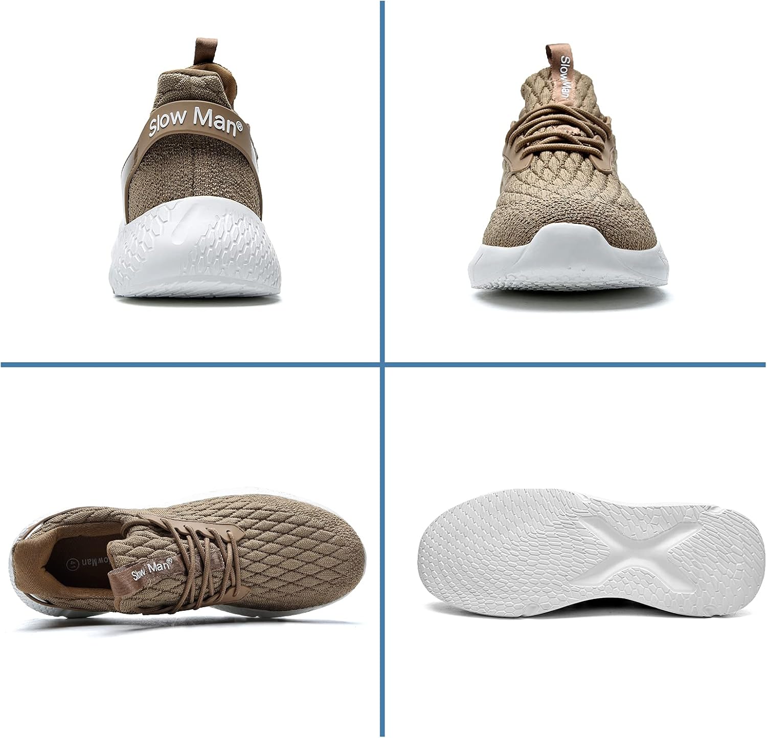  | Men's Running Shoes Sock Sneakers - Air Knit Mesh Breathable Sport Shoes Lace-up Comfortable Shock Cushioning Sneakers | Road Running
