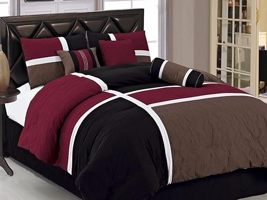 Amazon Com Chezmoi Collection Upland 7 Piece Quilted Patchwork