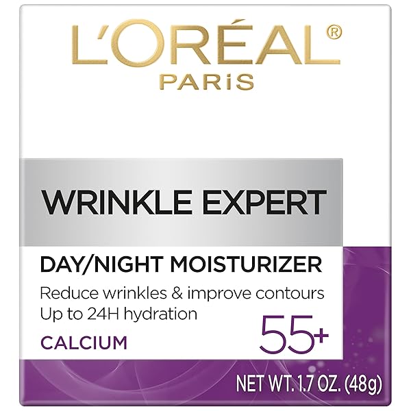 L’OREAL PARIS WRINKLE EXPERT 55+ ANTI-AGING FACE MOISTURIZER WITH CALCIUM, NON-GREASY, SUITABLE FOR SENSITIVE SKIN 1.7 FL. OZ