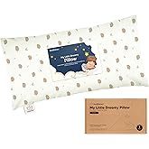 Toddler Pillow with Pillowcase - 10x18 My Little Dreamy Kids Travel Bed Pillows for Sleeping, Organic Cotton Small Pillowcase, Soft & Breathable, Machine Washable, Toddlers 2-5 years old (Bruce)