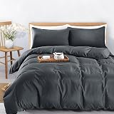 MOONLIGHT20015 Double Duvet Cover Set Charcoal Soft Microfiber 200x200 view 3