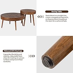 HOMPUS Nesting Coffee Tables w Wood Grain Finish, 2