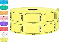 Tacticai 1000 Raffle Tickets, Blank, Yellow