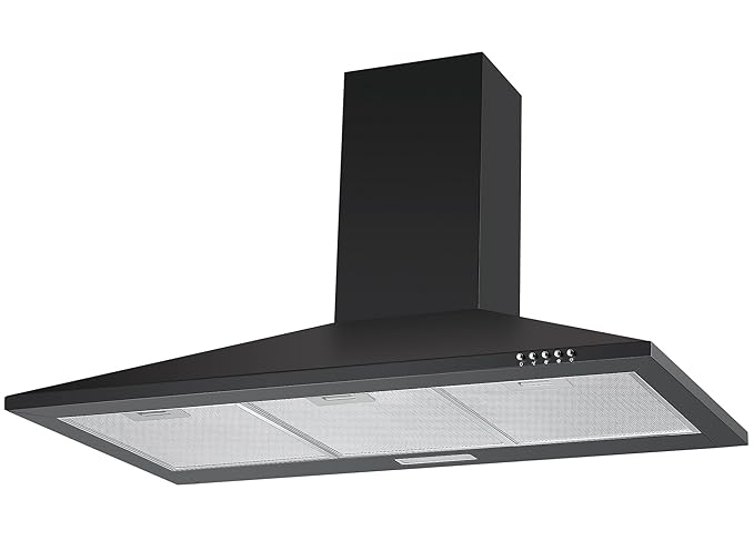 Cookology Ch900bk 90cm Chimney Cooker Hood In Black Wall Mounted