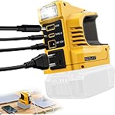 Real 220W Power Inverter Compatible with DeWalt 20V Battery, DC 20V to AC 110V-120V Portable Power Station with 1 AC Outlet, 1 USB & Type-C, 1 12V DC & 200LM LED (No Battery)