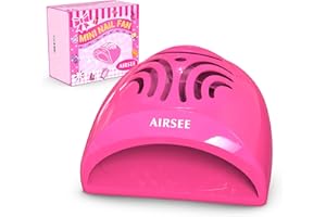 AIRSEE Kids Nail Dryer, Portable Nail Dryer, Mini Nail Fan for Regular Nail Polish - Birthday, Christmas, Party Gift for Grils, Battery Operated, DIY nail art, No Harmful, Two stickers included (Pink)