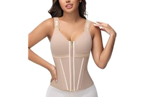 SHAPSHE Waist Trainer Corset for Women Tummy Control Sport Workout Body Shaper Vest for Women Postpartum Gym Zipper and Hooks