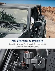 JOYTUTUS Wrangler Mirrors Doors Off Compatible with