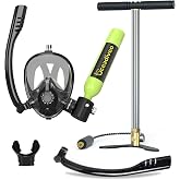 OCEADIVEO 0.5L Mini Scuba Tank with Pump for Underwater Exploration | DOT Approved 6061 aluminum tank, lightweight and corrosion-resistant for saltwater diving and long-term use