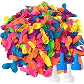 Hibery 2000 Pack Water Balloons with 4 Hose Nozzles Refill Kits | Colorful Latex Water Bomb Balloons Fight Games, Summer Fun for Adults