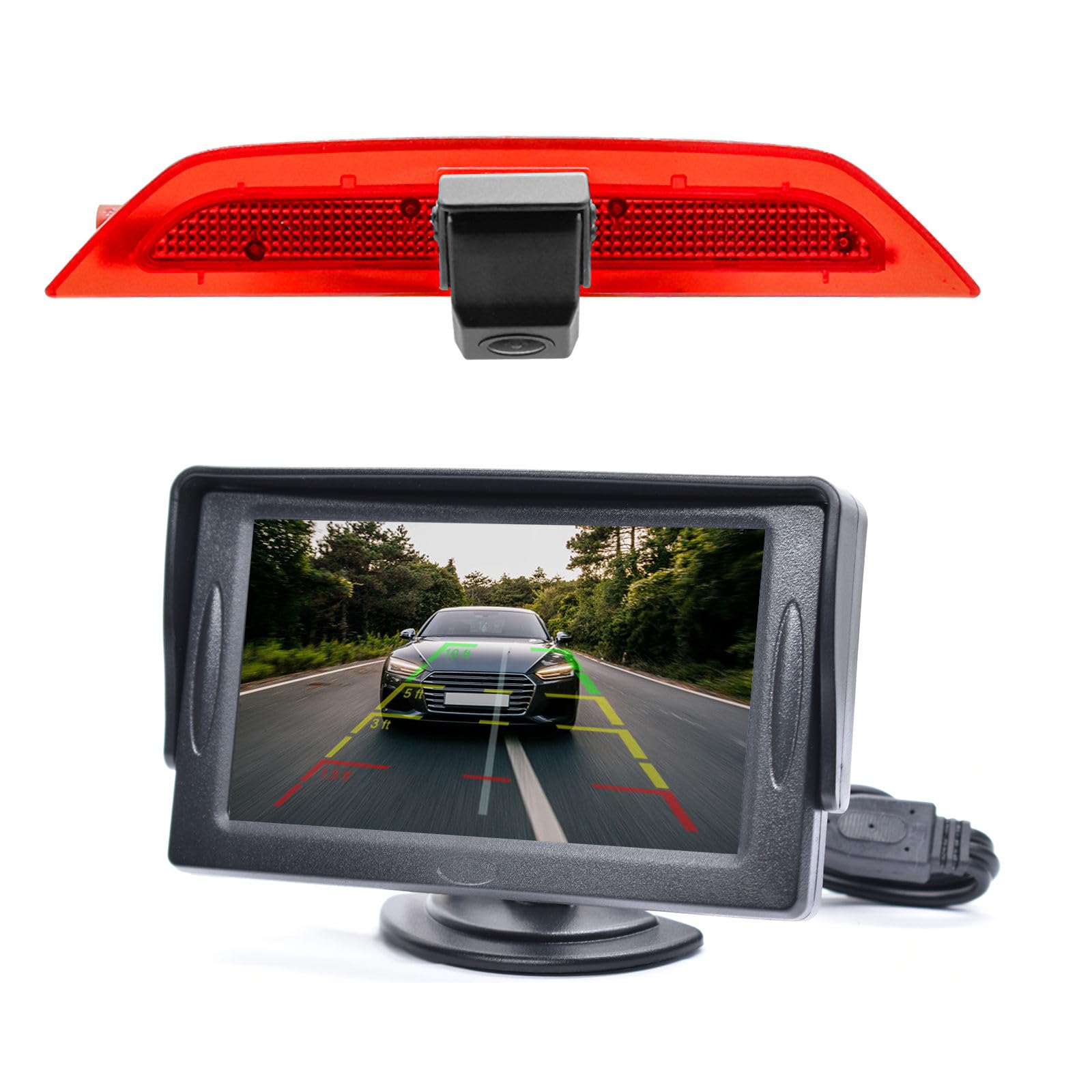 Dolphin Automotive Brake Light Reversing Camera Fits VW Caddy Nov 2020 Onwards 4th Gen Cargo/Maxi/Life/Commerce (With 4.3 Dash Monitor)