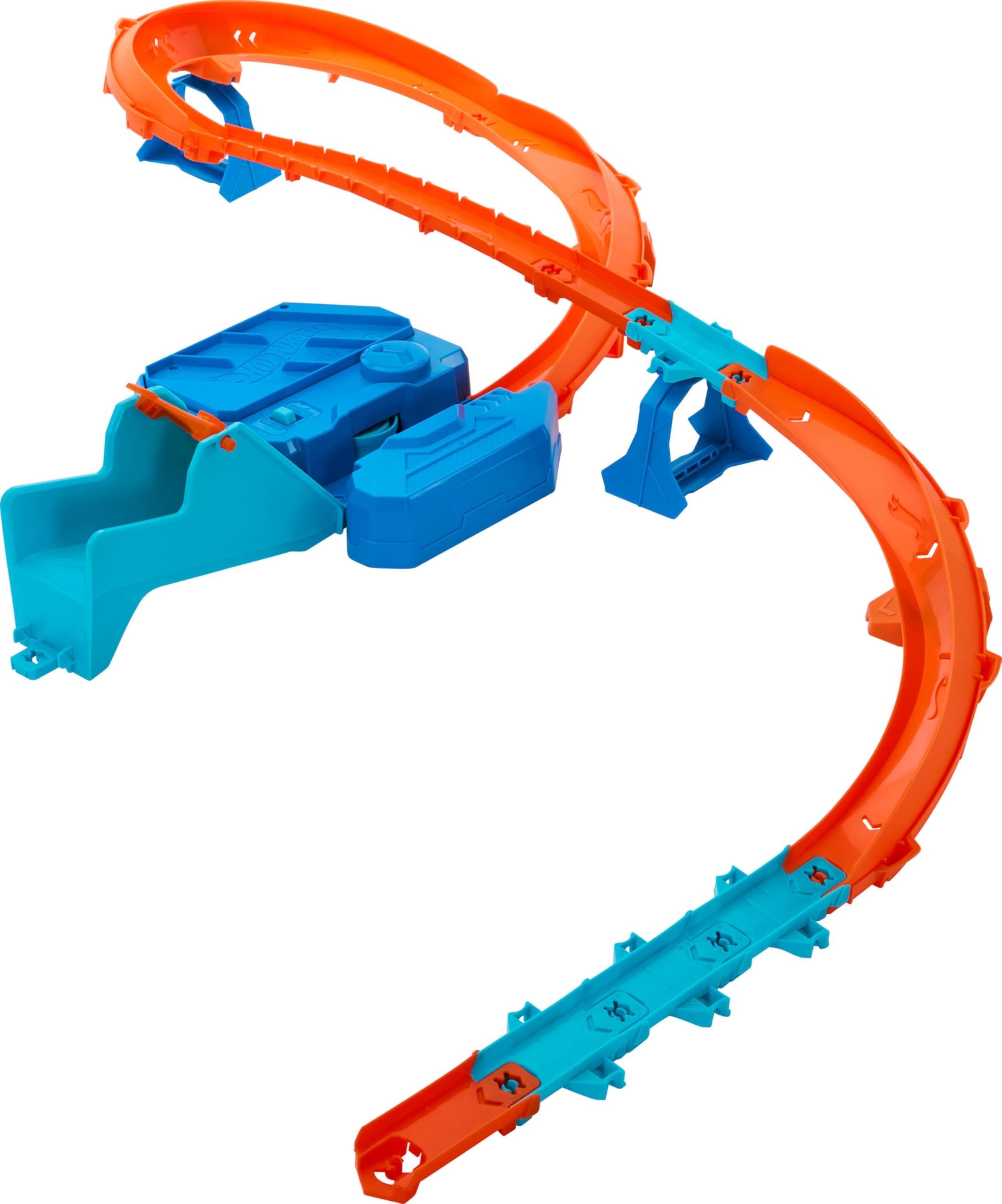 Hot Wheels Toy Car Track Set, Deluxe Building Box with Motorized Booster, 1:64 Scale Vehicle, Speed Snap Track, Boosted Jump Speedway