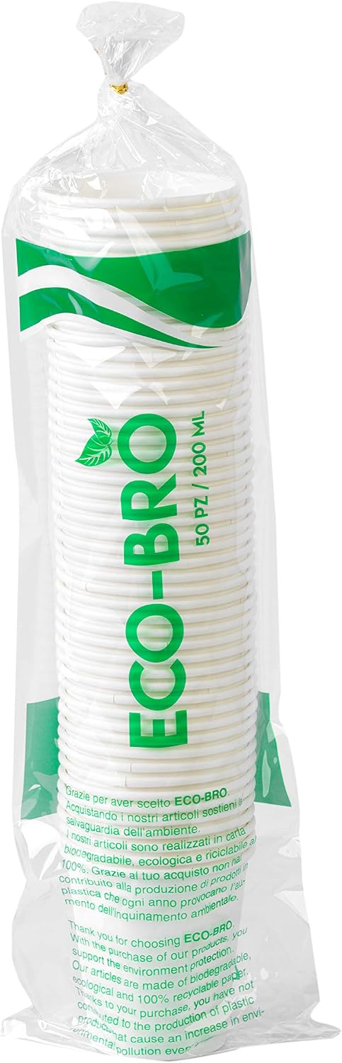 100pcs 200ml 8oz Paper Cups disposable cups compostable biodegradable coffee cappuccino cups - Image 3