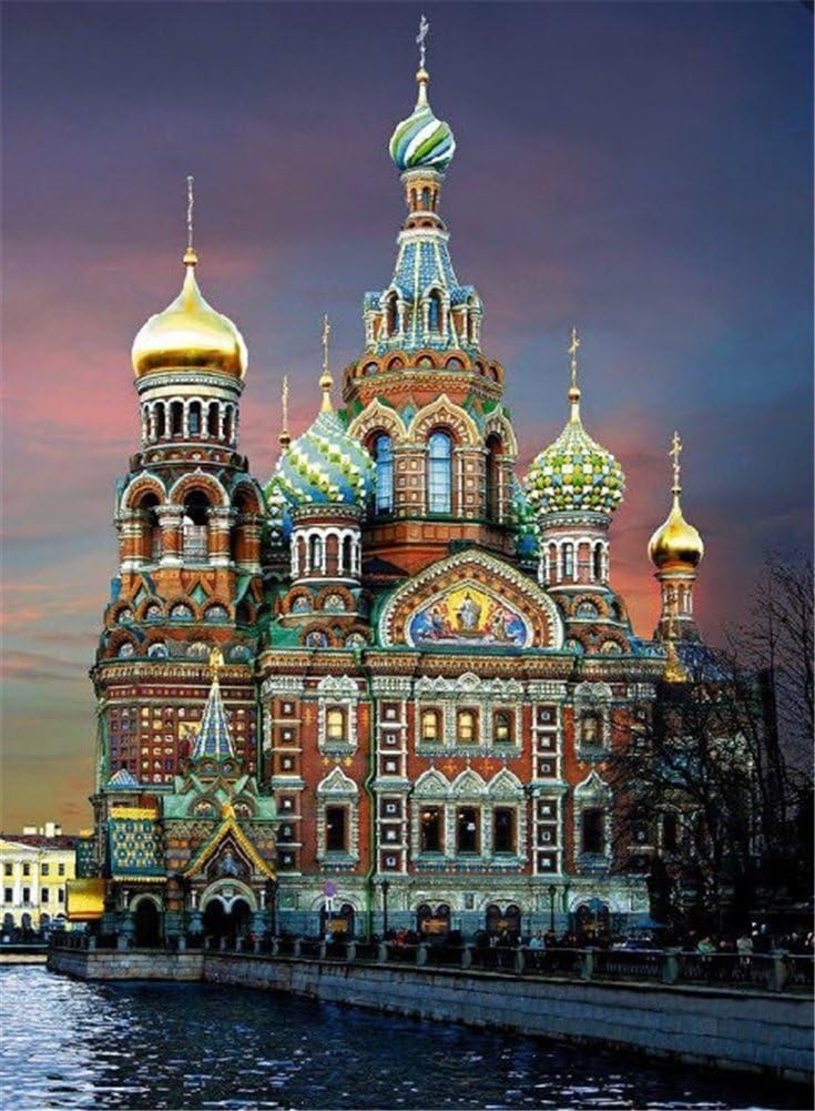 YEESAM ART DIY 5D Diamond Painting Kits for Adults, Church Castle 30x40cm