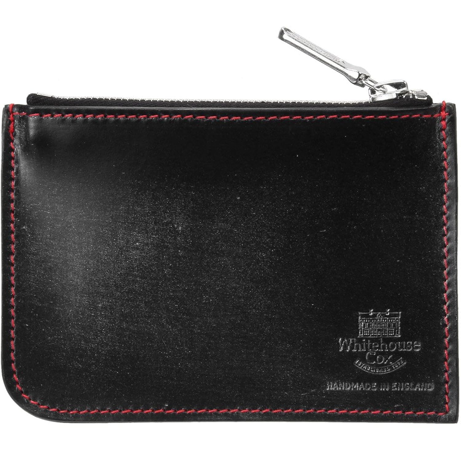 ホワイトハウスコックス Whitehouse Cox S9640 ジップコインケース レッドステッチ 正規販売店 ブラック B00pad6bdc 小銭入れ