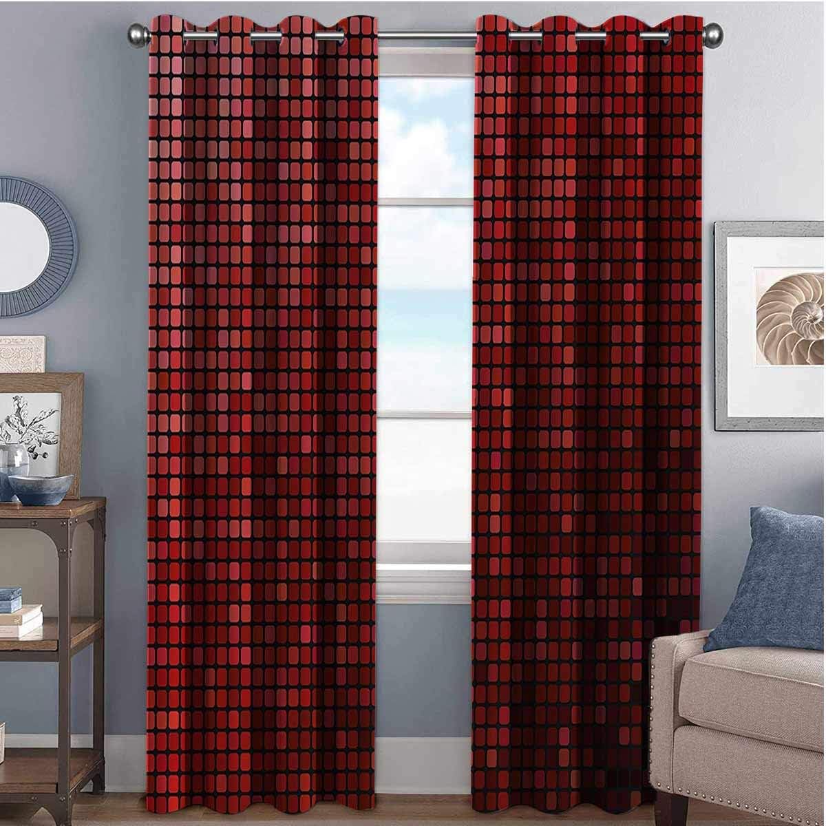 Amazon.com: Maroon Blackout Curtains with Grommets darken Abstract