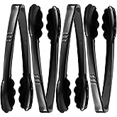 Plastic Tongs for Serving (Pack of 12) 9 Inch - Heavy-Duty Hard Plastic Reusable or Disposable Serving Tongs for Catering, Di