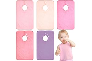 Hercicy Full Coverage Pullover Toddler Baby Bibs Terry Cloth Bibs with Snap Button for 0-4 Years Unisex Feeding Drooling