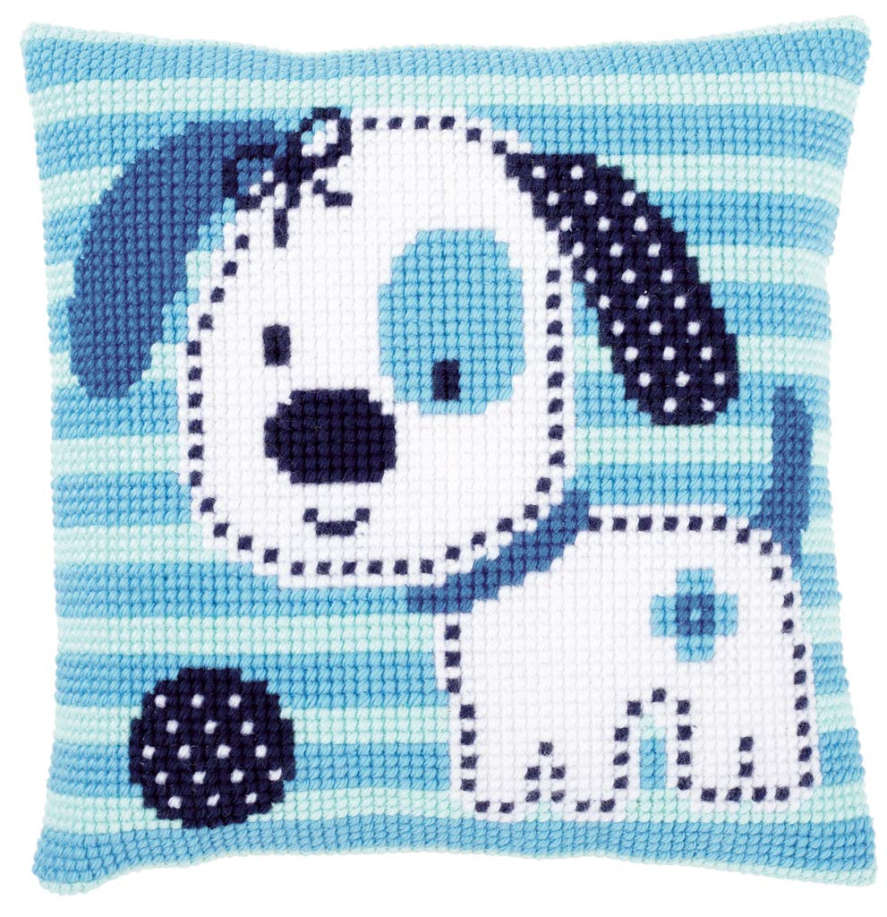 Vervaco Cross Stitch Kit: Cushion: Spotted Little Dog, COTTON NA, 40 x 40cm