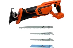 RAYLEEY Cordless Reciprocating Saw Compatible With DEWALT 20V LI-ION Battery.Electric Sierra Recíproca With Brushless Motor And 4 Blades、Tools-Free Blades Install.0-3500RPM Recipro sawzall For Wood/Metal/PVC.