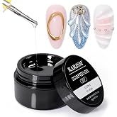 RARJSM 3D Sculpting Gel Clear Painting Gel Polish Nail Art Designs No Wipe Chrome Nail Powder Nails Charms Rhinestone Decoration Adhesive Glue Drawing Painted Sculpture Hard Gelpolish Curing Requires