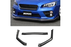 SCITOO 3PCS Front Bumper Lip Compatible for 2015-2020 for Subaru WRX STI Front Lip Spoiler Glossy Carbon Look (PP) Plastic Air Dam