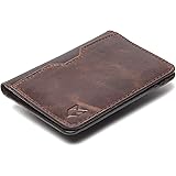 FOXHACKLE Leather Credit Card Holder Wallet for Men and Women, Thin Bifold RFID Blocking Wallet, Slim Front Pocket Minimalist