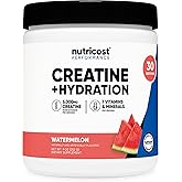 Nutricost Creatine Monohydrate + Hydration Watermelon Flavored (30 Servings) - 7 Vitamins & Minerals, 5000mg of Creatine Per Serving