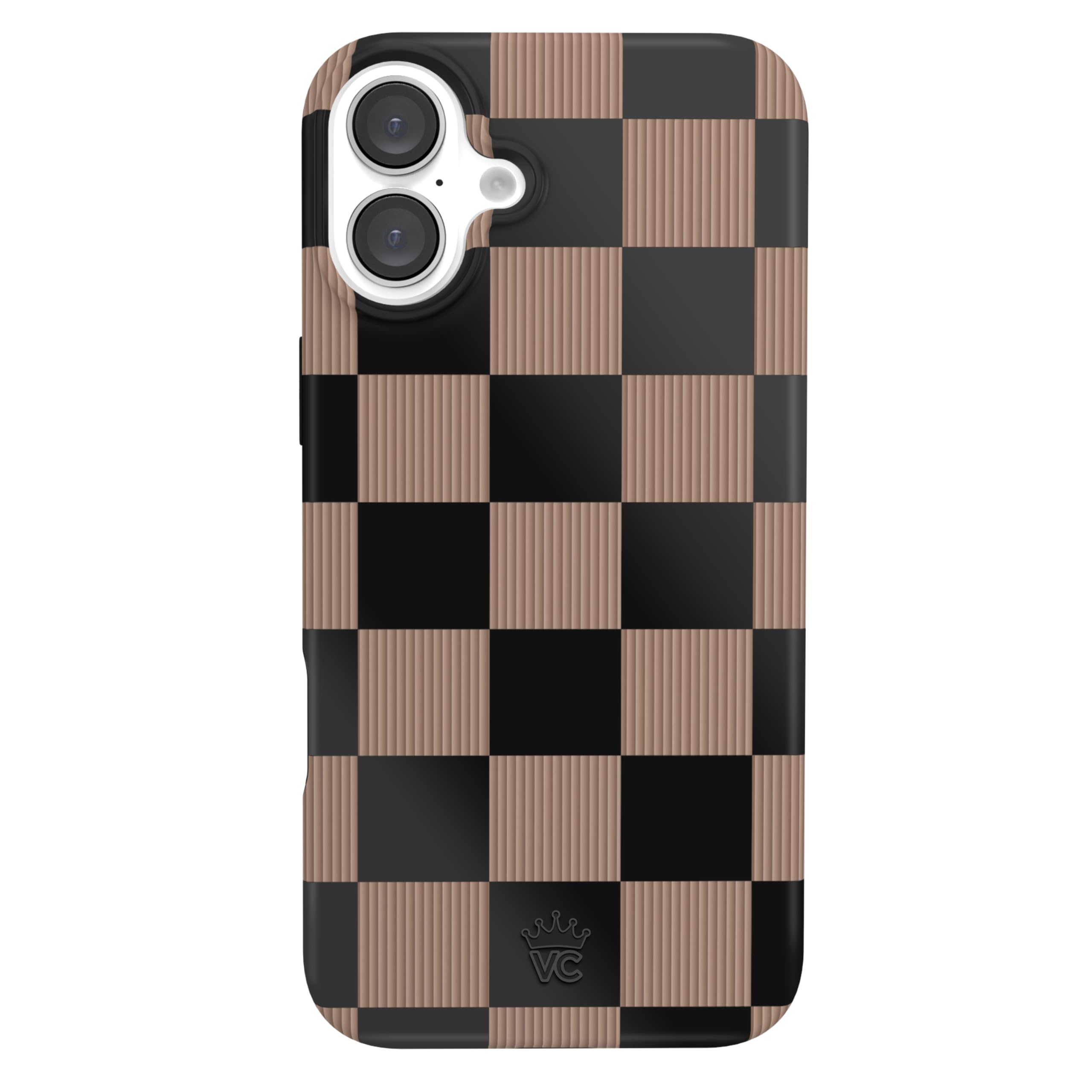 VELVET CAVIAR Checkered Phone Case for iPhone 16 Plus - Compatible with MagSafe [10ft Drop Tested] - Cute Protective Cover for Women - Mocha Brown Black